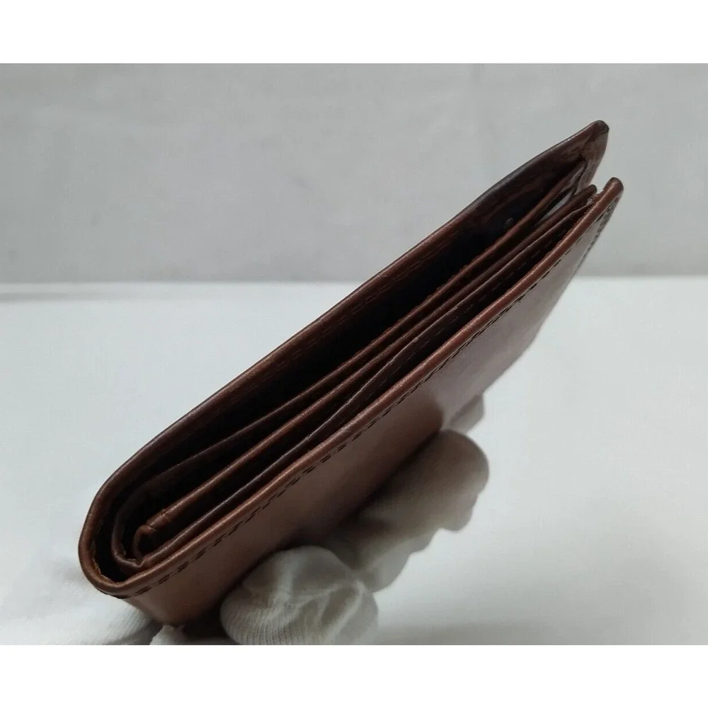 Kenneth Cole Reaction Brown Leather Credit Card Bifold Wallet - NEW